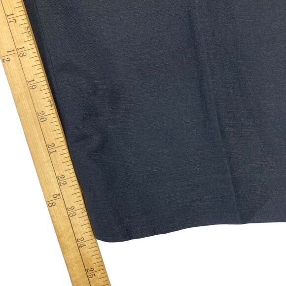 Larry Levine Sport Straight Leg Pants Womens 12 Black Linen Lightweight Casual - Picture 12 of 13